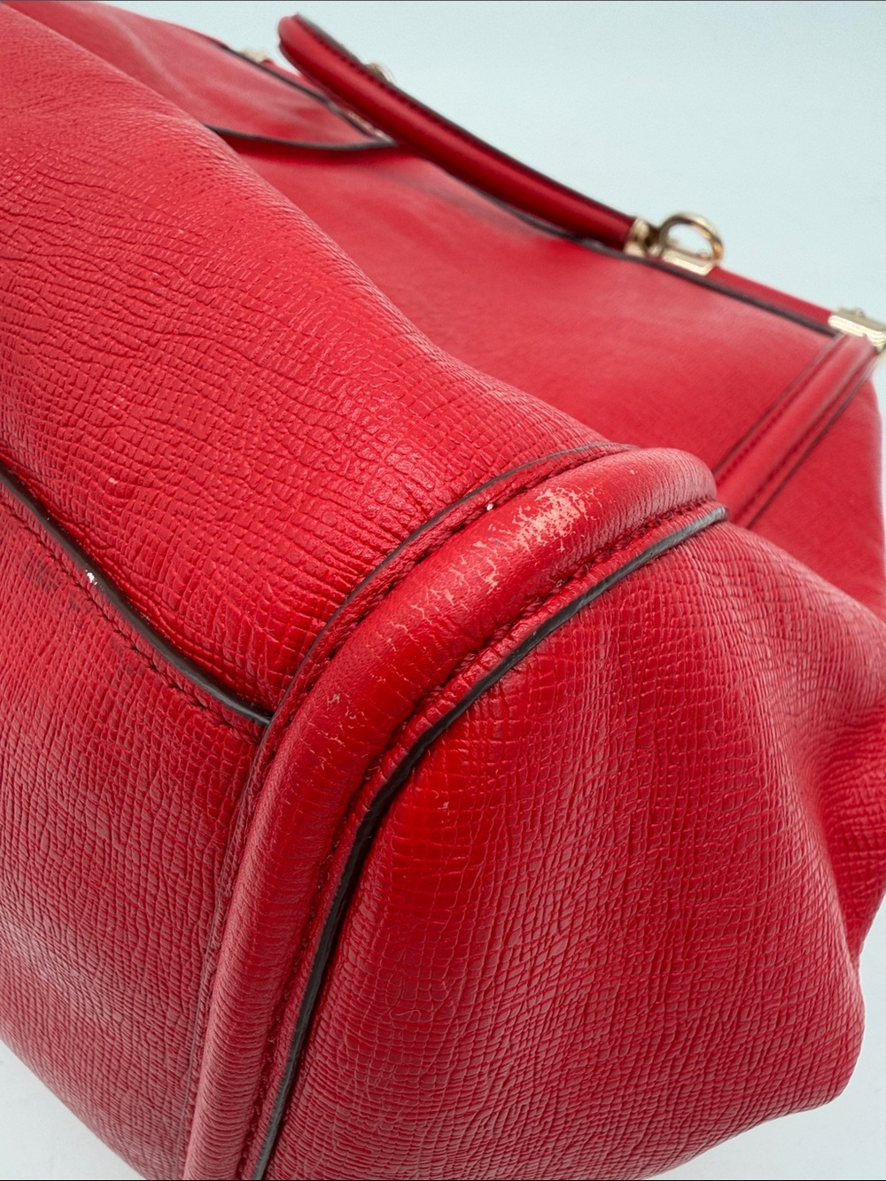 Coach Madison Pinnacle Carrie Satchel/Shoulder Bag Cherry Red #25245 - Picture 13 of 16